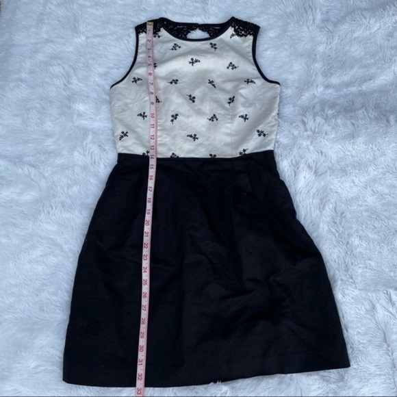 LOFT Black White A-line Dress 2 - Picture 8 of 12